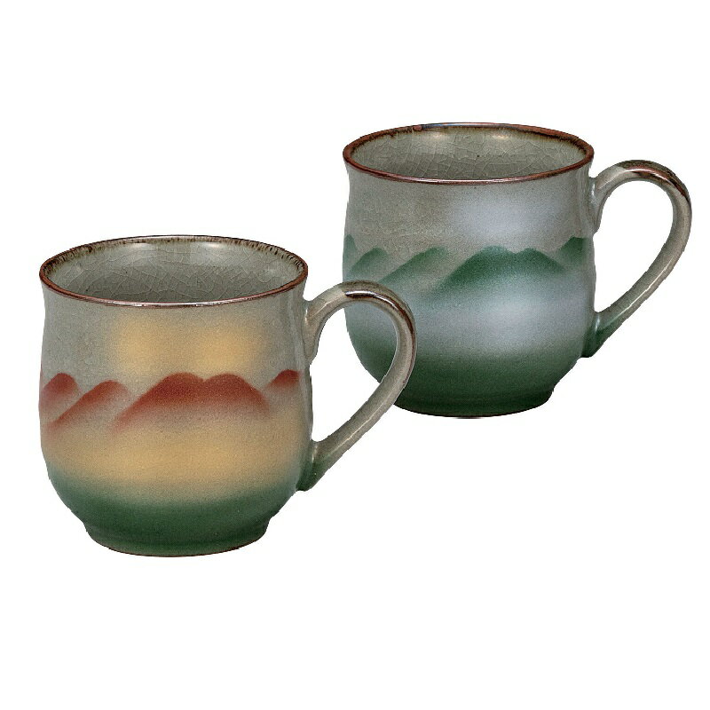 九谷焼 ペアマグカップ 連山