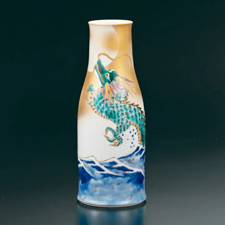 九谷焼 高聡文 7号花瓶 翔龍