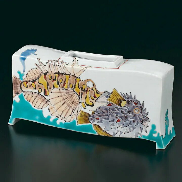 Rakuten - 九谷焼 山近泰 花器 魚紋