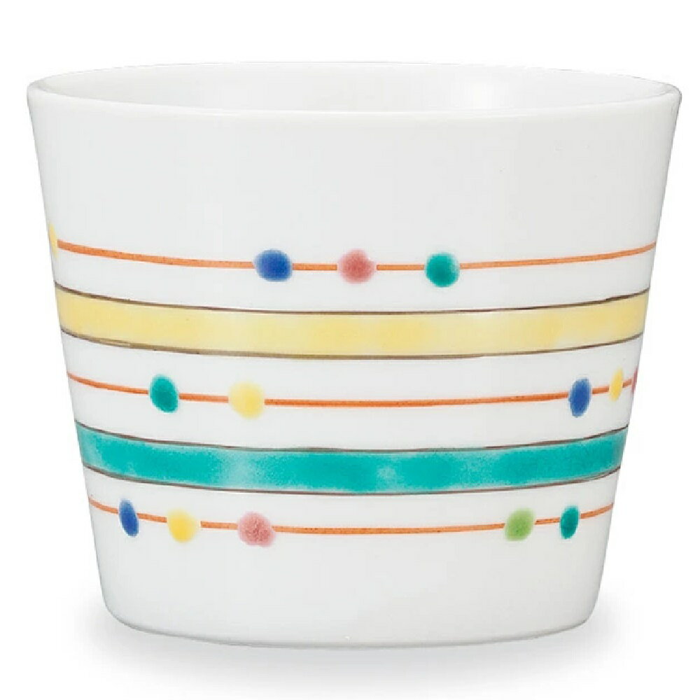 九谷焼 炭理恵子 そば猪口 線ドット