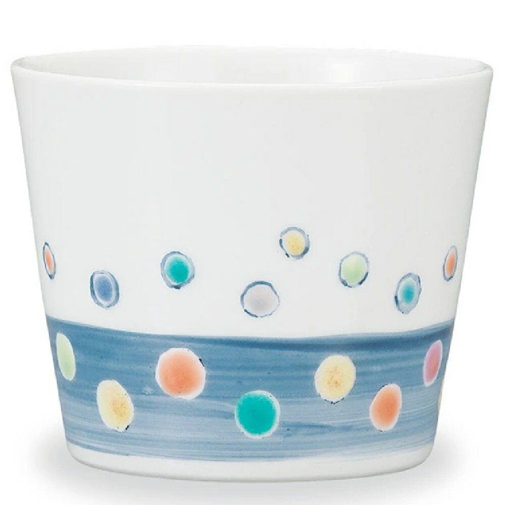 九谷焼 炭理恵子 そば猪口 青巻ドット