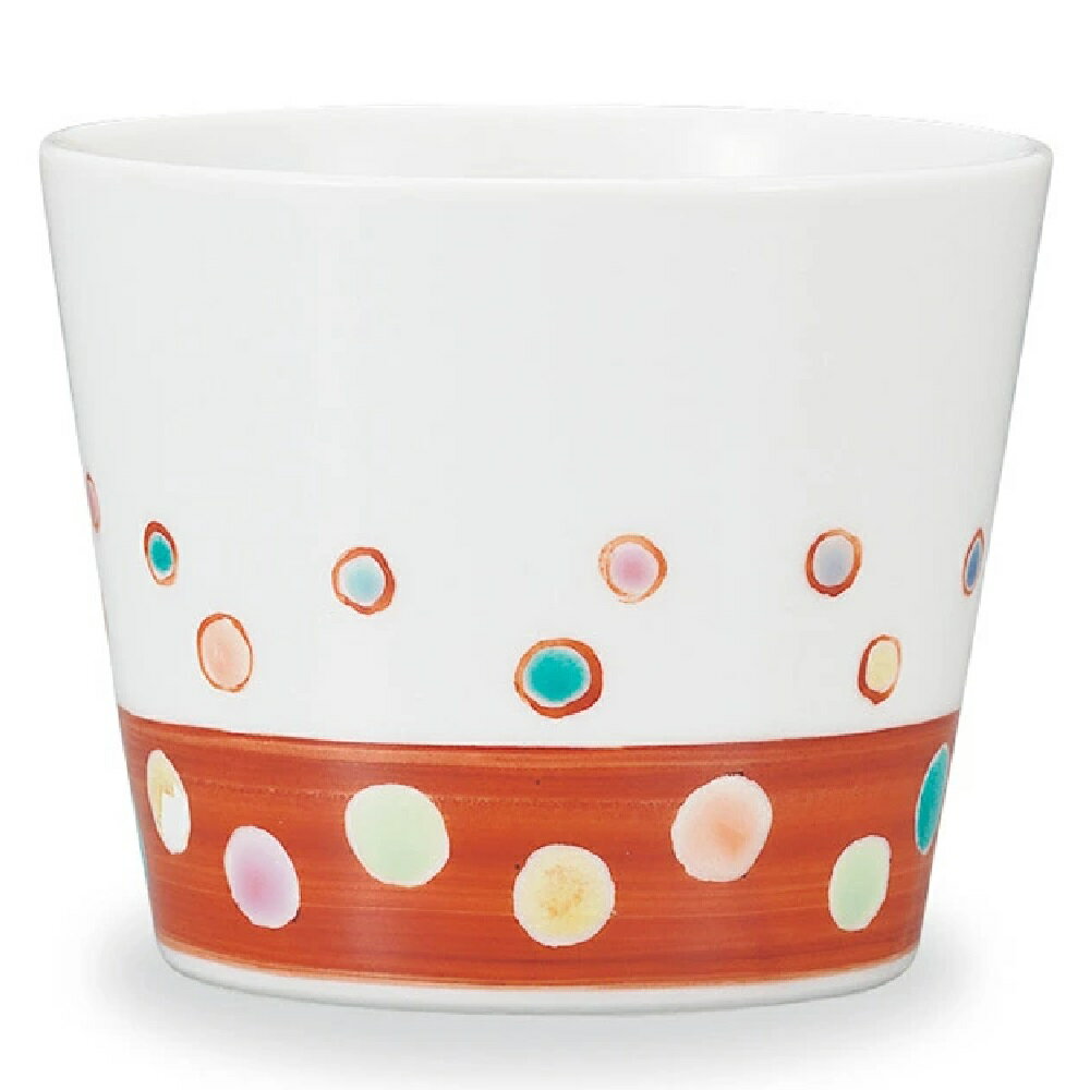 九谷焼 炭理恵子 そば猪口 赤巻ドット