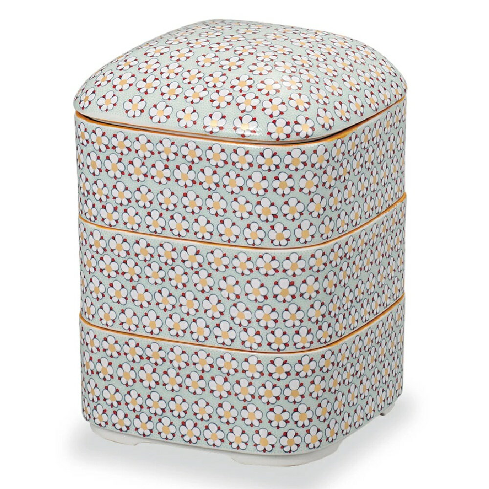 九谷焼 三段重 梅詰