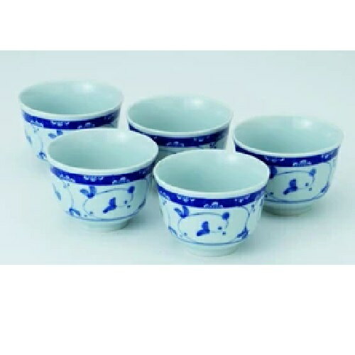 美濃焼【五客湯呑】唐草京煎茶　200cc 5客1組
