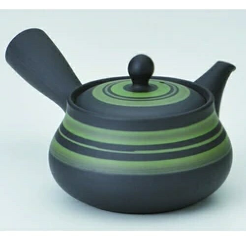 常滑焼急須【小さい急須/帯網】袋小緑ライン急須　200cc