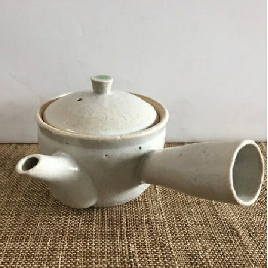 信楽焼 茶器・Shigaraki　急須　白 ○ ステンレス茶こし付