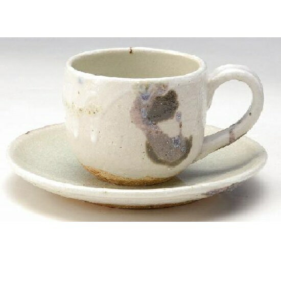 信楽焼 カップ＆ソーサー・ブルーベリーコーヒー碗皿　(約200cc)