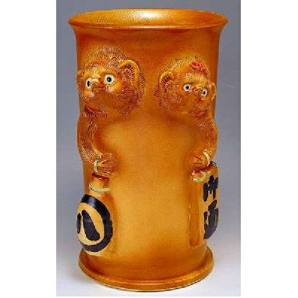 信楽焼 傘立・夫婦たぬき