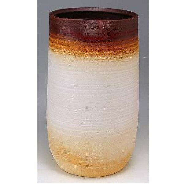 信楽焼 傘立・茶白モダン