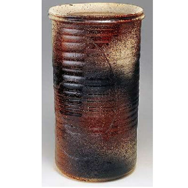 信楽焼 傘立・飴釉彩