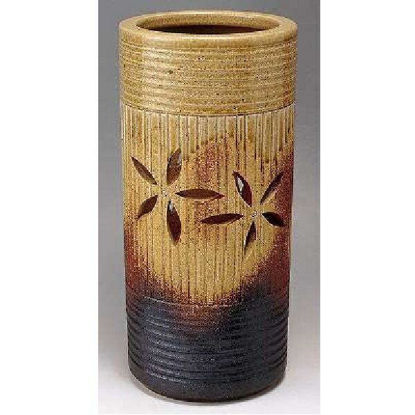 信楽焼 傘立・古信楽花すかし