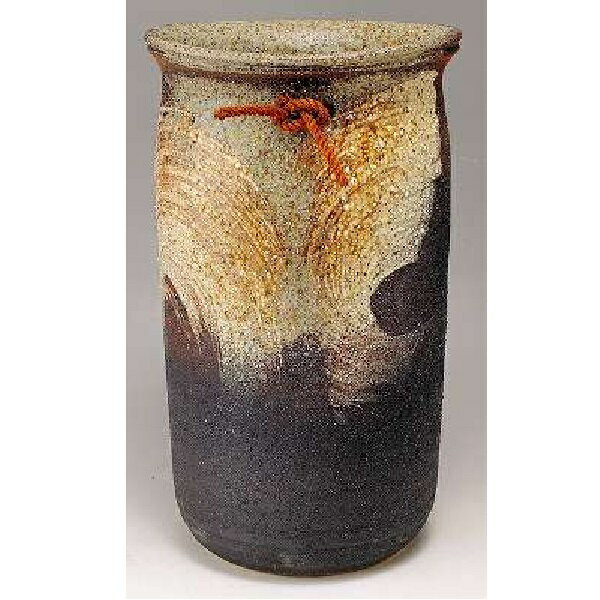 信楽焼 傘立・砂刷毛ビードロ掛