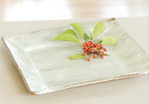 白刷毛プレート　G5-1607【信楽焼】