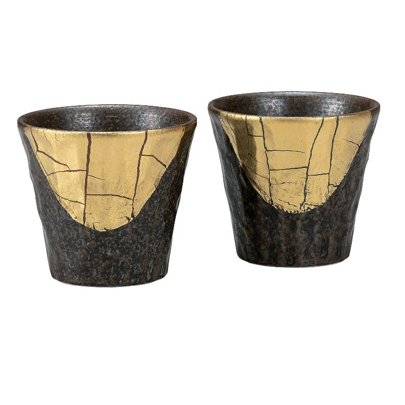 九谷焼 ペア焼酎カップ ・金箔彩