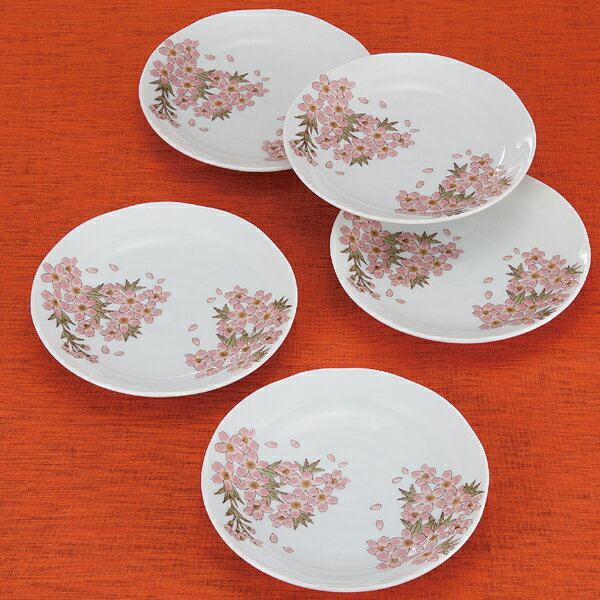 【九谷焼】5.3号皿揃 ・ 花桜＜九谷焼 和食器 鉢 小鉢 人気 ギフト セット 贈り物 結婚祝い/内祝い/お返し＞