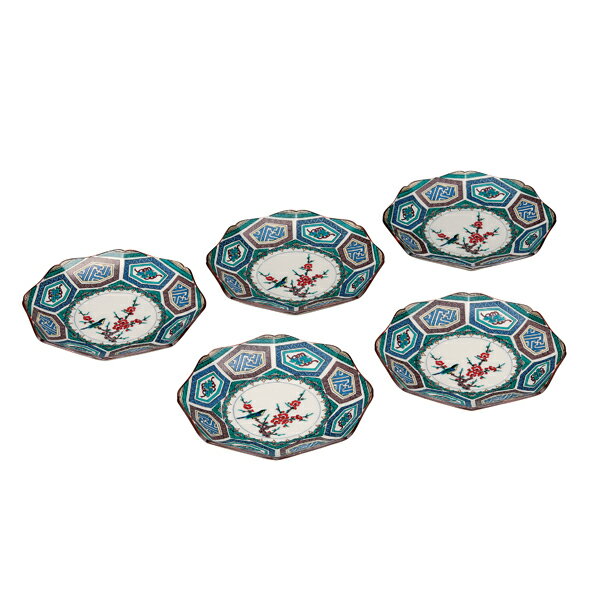 【九谷焼】5号皿揃 古九谷風＜九谷焼 和食器 鉢 小鉢 人気 ギフト セット 贈り物 結婚祝い/内祝い/お返し＞