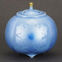【限定品】九谷焼 中田一於 香炉 淡青釉裏銀彩草花文<インテリア プレゼント 退職 結婚 お祝い 記念日 メモリアル 受賞記念>