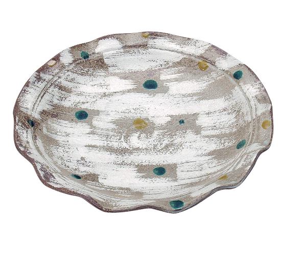 伝統工芸九谷焼　盛皿　大皿　10号皿 灰釉銀彩＜九谷焼 和食器 人気　鉢　皿 ギフト 贈り物 結婚祝い　内祝い　お返し　敬老の日　父の日　母の日＞