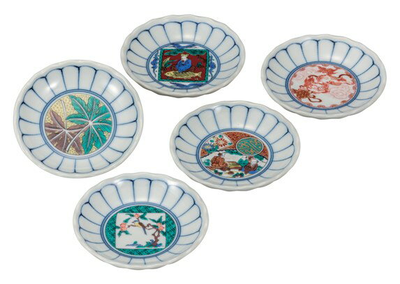 九谷焼 3.2号皿揃 時代画＜九谷焼 和食器 鉢 小鉢 人気 ギフト セット 贈り物 結婚祝い/内祝い/お返し＞