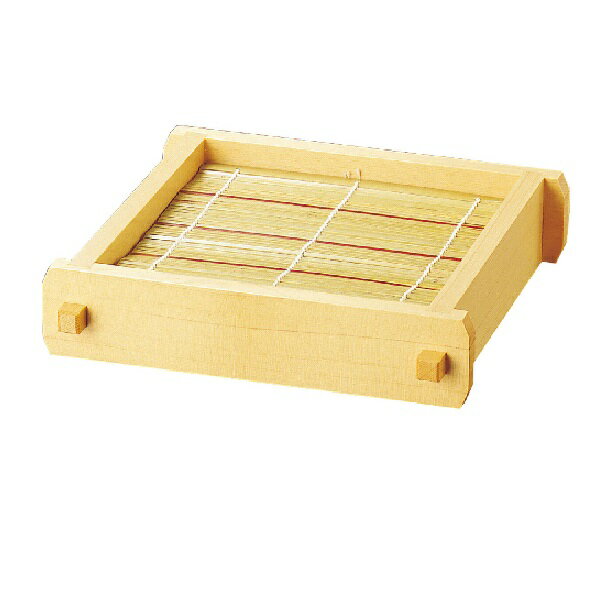 サイズ・約22x21.8xH5cm（竹スダレ：約17x17cm） ■生産地：本体：日本、竹スダレ：中国 ■素材：本体：木曽ひのき（ウレタン塗装) 蕎麦を盛り付ける、ざるセイロ。 更科にぴったりな檜製は上品で清々しいイメージです。 ☆昔ながらの製法・スタイルで蕎麦の盛り付けを引き立てます。 ※木目や色味は個々で若干表情が異なります。 ☆業務用の本格的な商品です。 ☆蕎麦関係の飲食店様はもちろん、ご自宅使いにも。　