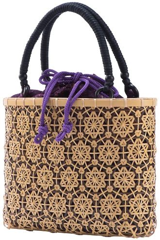 Handbag Type - 匠の技　日本製花ムツメ編み 竹かご手提げバッグ