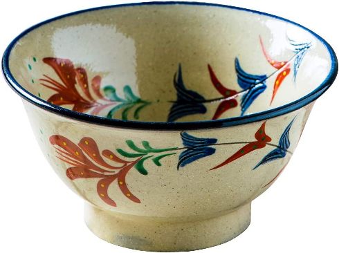 沖縄の焼き物/やちむん アラマカイ(丼） 赤絵デイゴのサムネイル