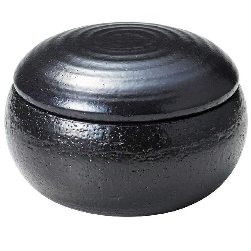 萬古焼 おひつ まんまる おひつ器(大) 黒釉 1.5合用