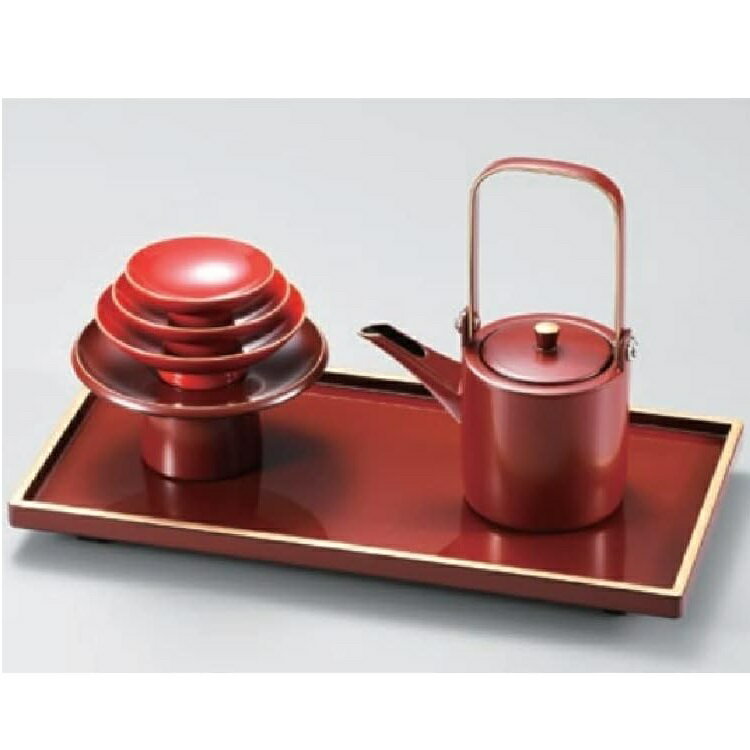 越前漆器・越前塗 漆遊館 茜朱渕金 姫角屠蘇器