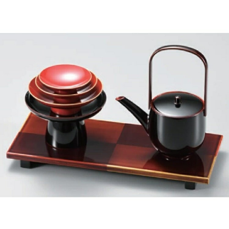 越前漆器・越前塗 漆遊館 白檀 市松 ミニ屠蘇器