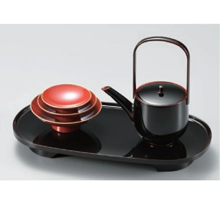 越前漆器・越前塗 漆遊館 溜 三ツ揃小判屠蘇器