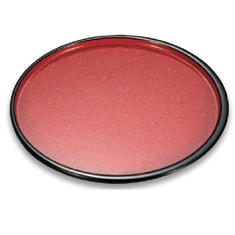 越前漆器・越前塗 漆遊館 朱石目(ノンスリップ) 三日月丸盆