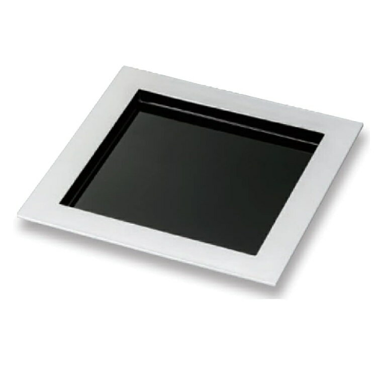 越前漆器・越前塗 漆遊館 銀地内黒(漆風塗) 80角ツバ付盛器