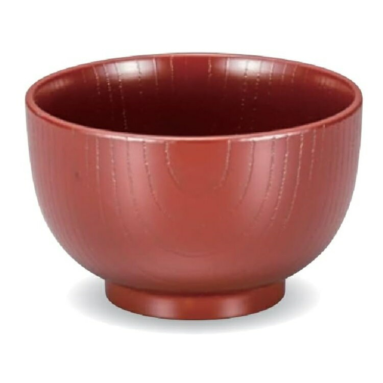 越前漆器・越前塗 漆遊館 50木目多用椀 茜朱 (レンジ対応)