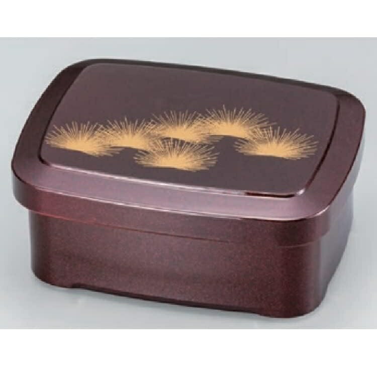 越前漆器・越前塗 漆遊館 うな重・丼重 溜三階松金散らし 胴張丼重(親爪有)