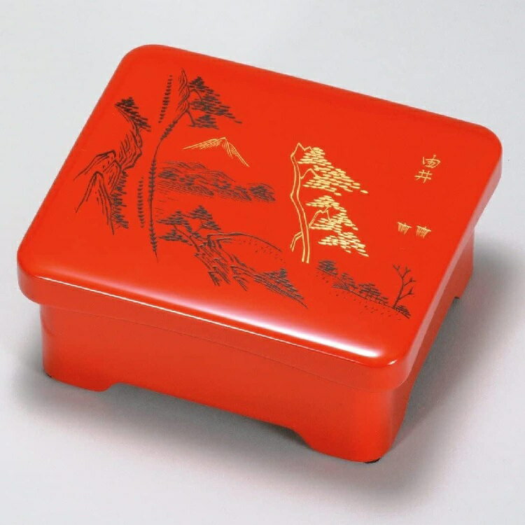 越前漆器・越前塗 漆遊館 うな重・丼重 総朱 油井沈金 平蓋丼重