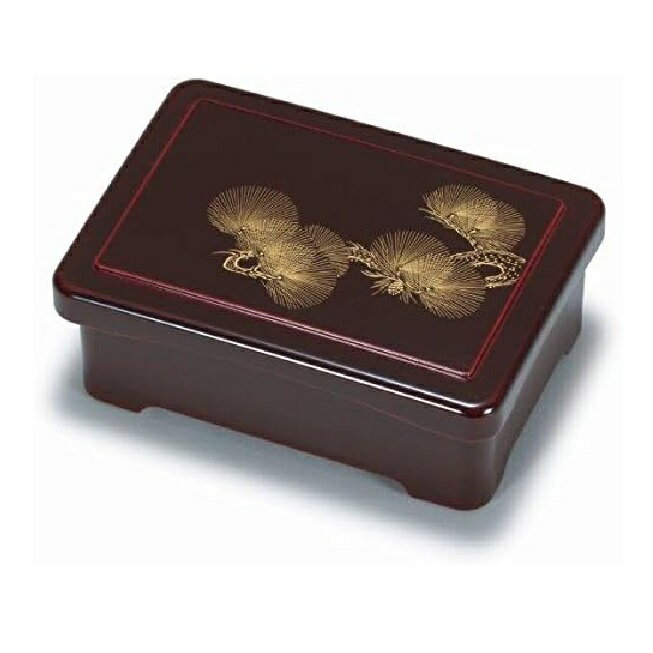 越前漆器・越前塗 漆遊館 うな重・丼重 溜内朱 若松沈金 特大丼重 (親爪有)