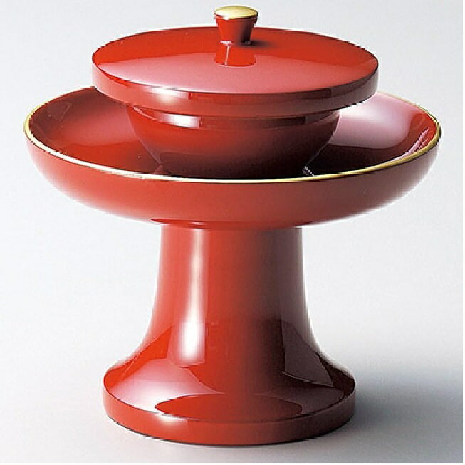 越前漆器・越前塗 雅乃 金渕 高茶台 (朱)