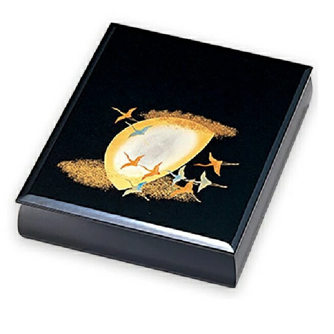 越前漆器・越前塗 雅乃 月に飛鶴 文庫 A4サイズ 黒 (日展作家 冨田立山作)