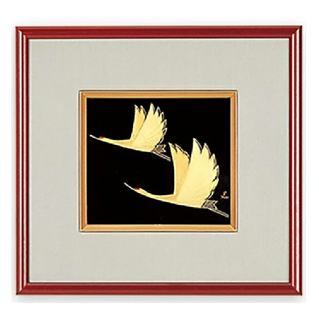 越前漆器・越前塗 雅乃 漆額 鶴 パネル (伝統工芸士 山本 勝作)