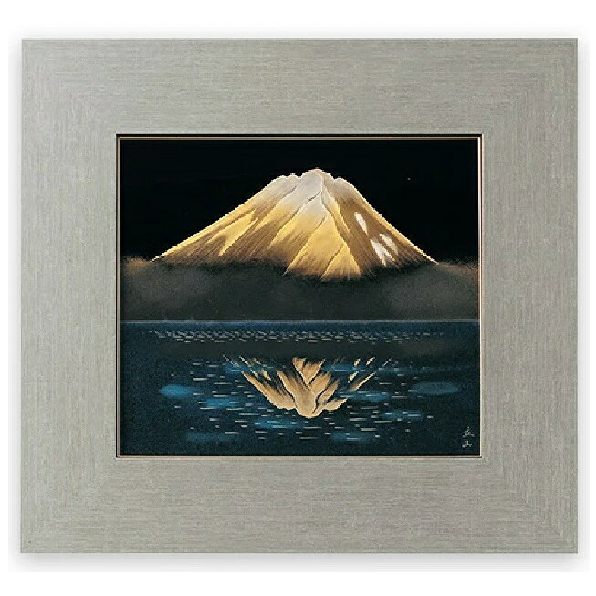 越前漆器・越前塗 雅乃 陶額 梅月 パネル (日展作家 冨田立山作)