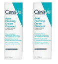 「お得な2個セット」CeraVe 社アクネケア 洗顔フォーム156g×2個 Acne Foaming Cream Cleanser 5 Oz×2 By Cerave 洗顔クリーム 洗顔料 毛穴 アクネ スキンケア ニキビケア にきび 毛穴ケア 思春期 大人ニキビ 角栓 コスメ 洗顔せっけん 肌荒れ セラヴィ