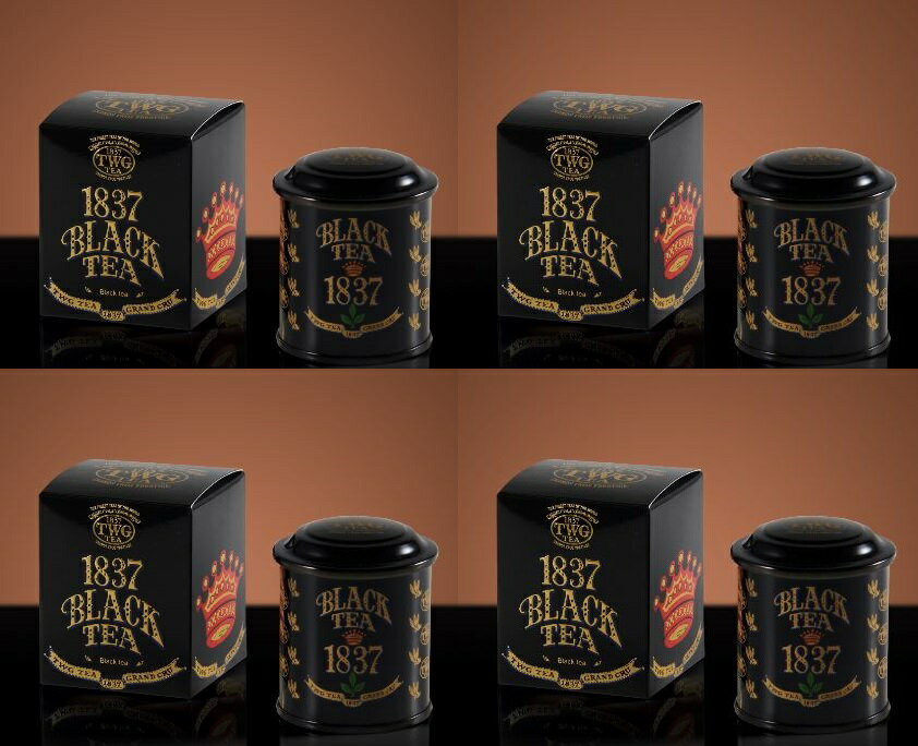 「ギフト包装 お得な4個セット」シンガポールの高級紅茶 TWG シリーズ1837 Black Tea 1837ブラックティー4箱 各20g入り茶葉)■リボン ティーダブルジー ティーダブリュージー ティー