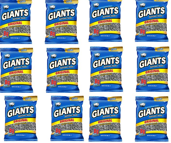 「お得な12袋セット」ジャイアント塩漬けヒマワリの種（168g×12袋） Artist Unknown GIANTS Salted Sunflower Seeds (12bag - 5.75 oz) ひまわりの種 食用