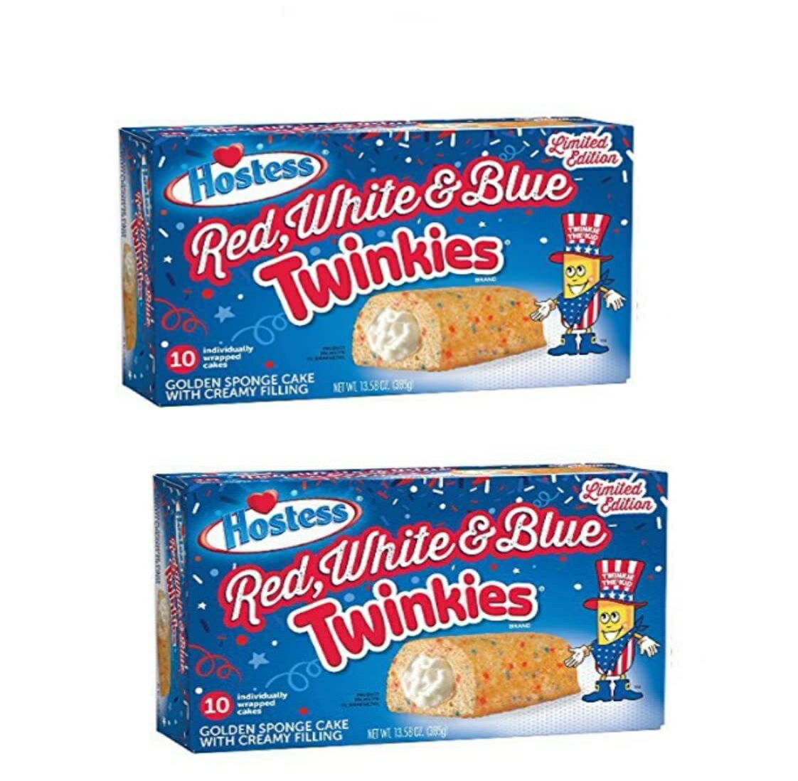 「お得な2箱セット」Hostess Twinkies 社 レッド ホワイト ブルー 382g入りが2箱 Hostess Twinkies 13.5oz 10 count 2Boxs (Red White Blue)