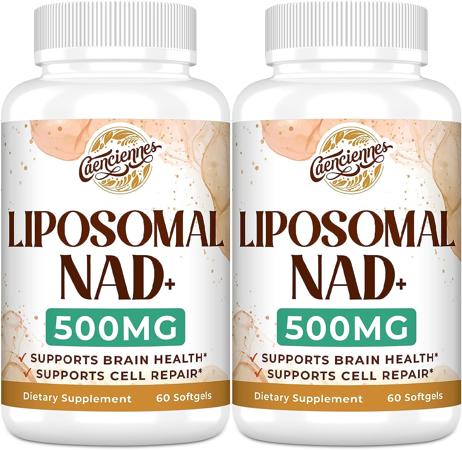 お得な2本セット Caenciennes社 1粒あたりNAD+ 500mg配合サプリメント60粒入りが2本 Liposomal NAD+ 500 MG Supplement Softgel, True NAD+ not Precursor, Superior AbsorptionBoost NAD+ More Efficient Than NMN Nicotinamide Riboside for Cellular Energy Metabolism120