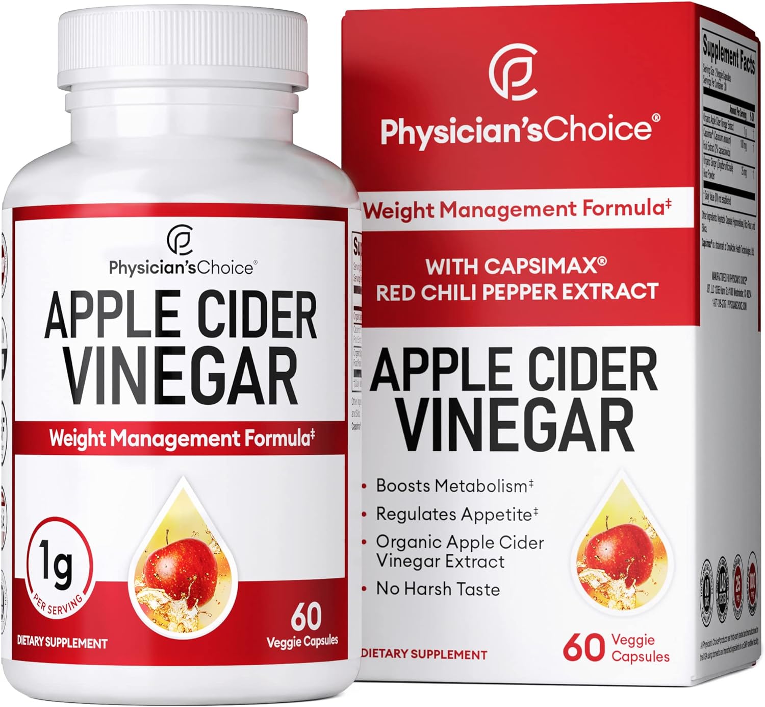 Physician's CHOICE Apple Cider Vinegar iAbvTC_[rlK[j 60  Tvg2 I[KjbNAbvrlK[JvZ1g I[KjbNVEK25mg ԃgEKVGLX 100mg zTvg Ƃ炵 񂲐| I̍ ь|