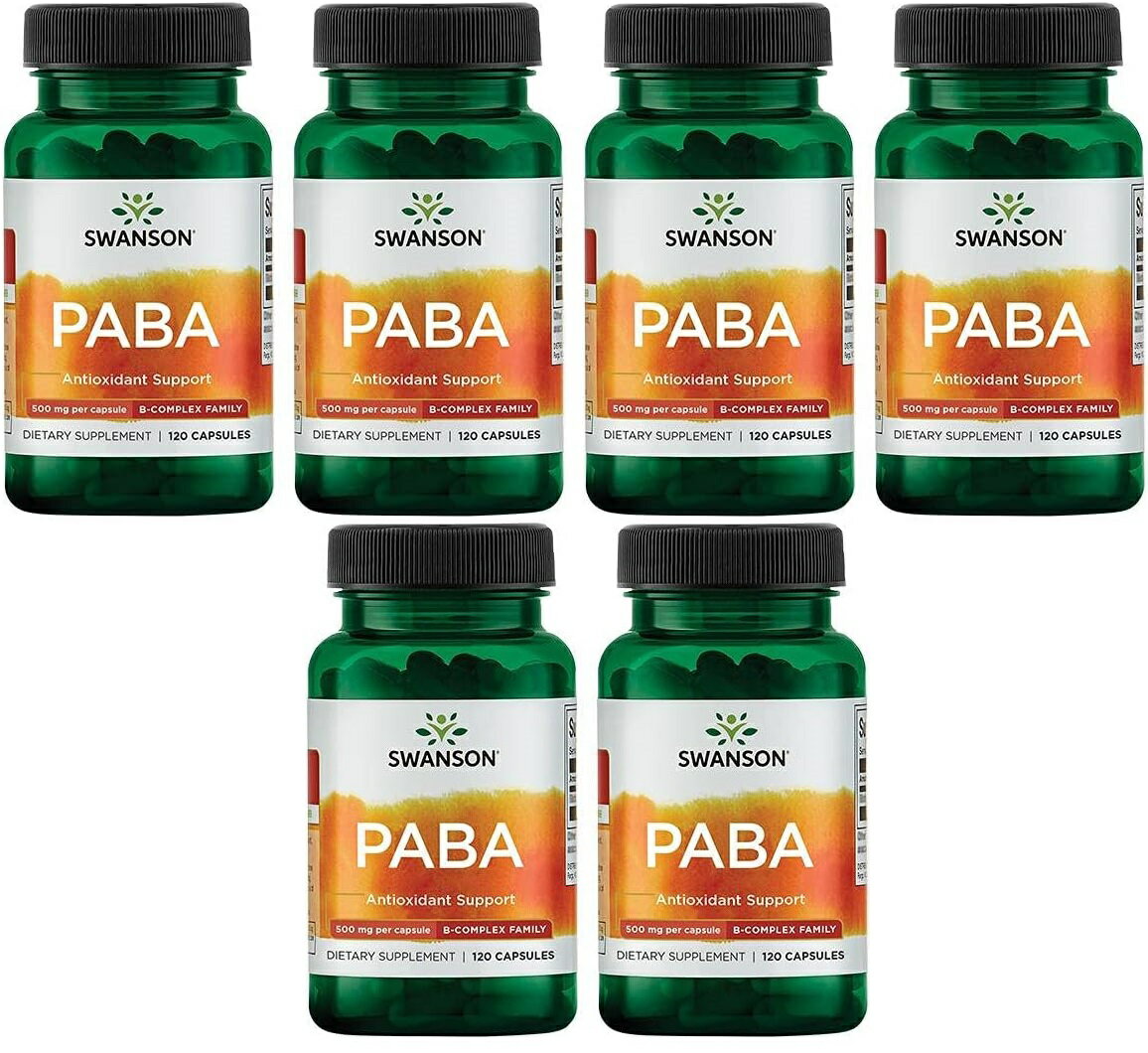 パラアミノ安息香酸(PABA) 500mg×120カプセル ×6本 サプリメント