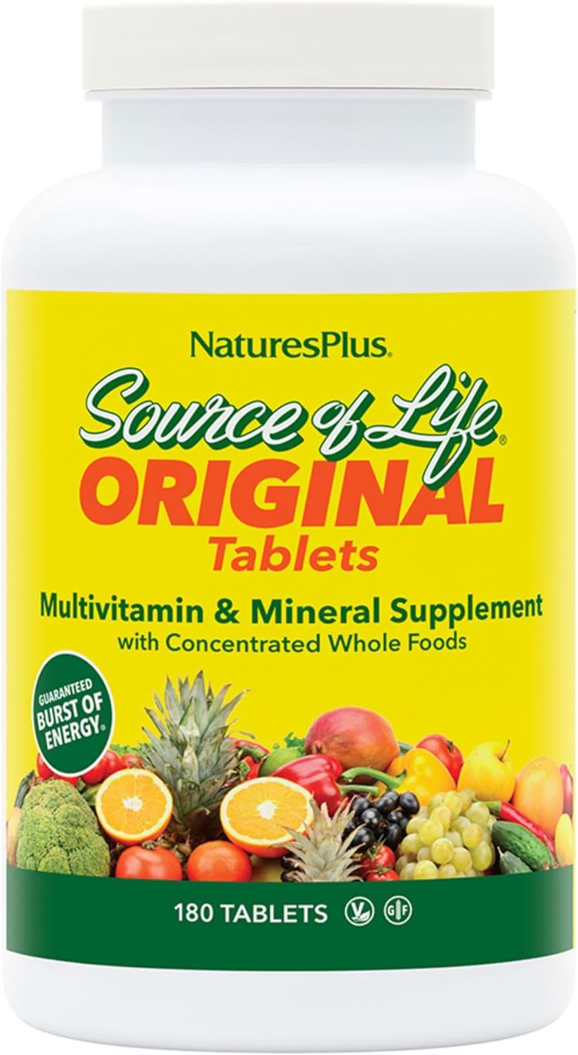 NaturesPlusSource of Life \[XIuCtAz[t[h RHi̔Zkz}`r^~~lTvg ^ubg180 Tvg NaturesPlus Source of Life - 180 Tablets - Multivitamin & Mineral Supplement with Concentrated Whole Foods