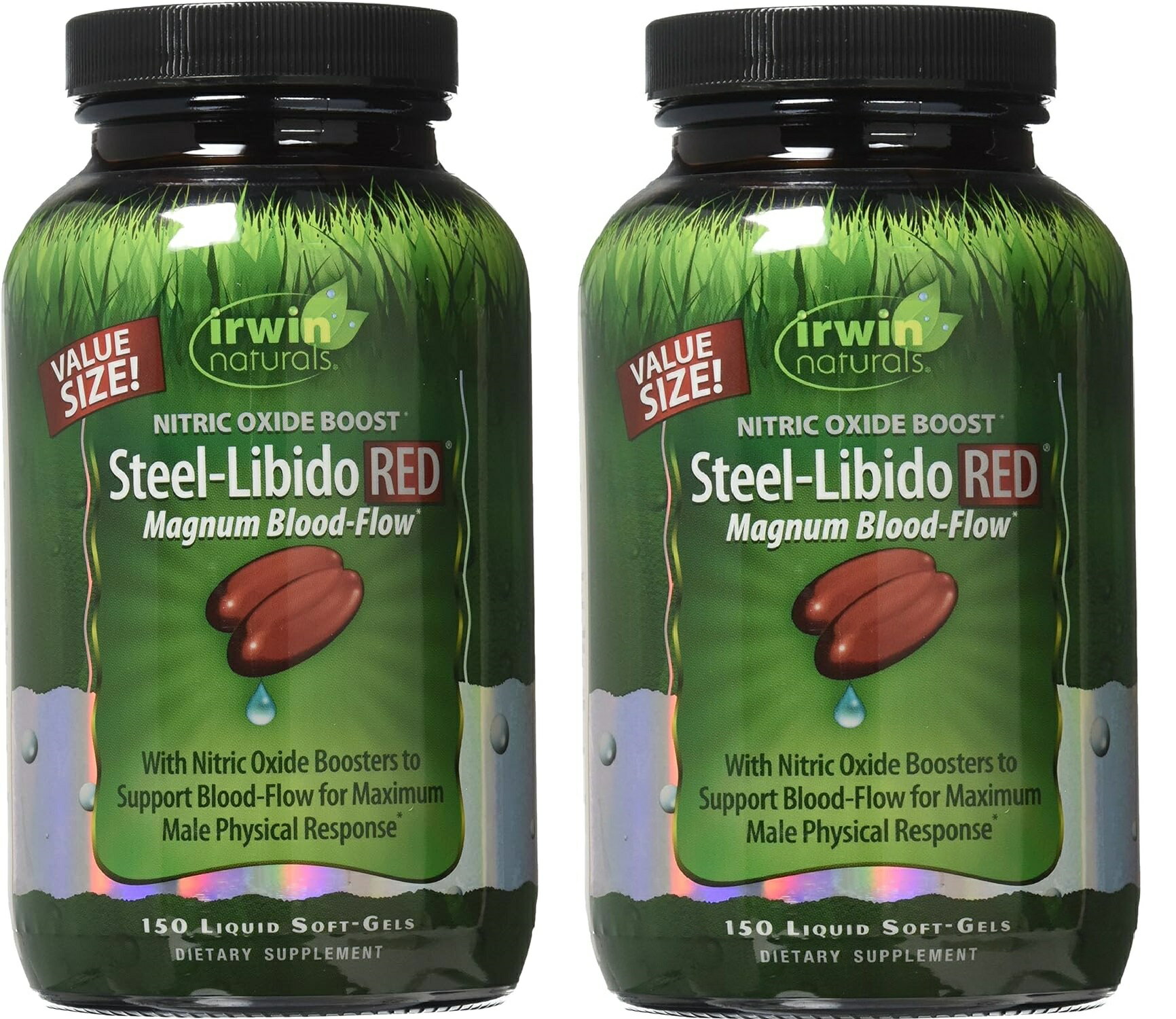 「お得な2本セット」Irwin Naturals Steel Libido Red スティールリビドーレッド 体のめぐりをサポート 液体ソフトジェル150粒 ×2本サプリメント