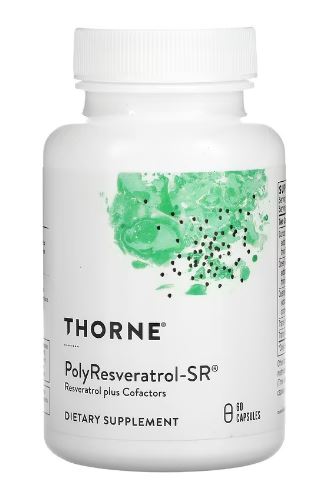 ■訳あり■Thorne Research 社 ポリレスベラトロール -SR (1粒あたりトランスプテロスチルベン50mg・トランスレスベラトロール50mg・ケルセチン50mg・クルクミン50mg他配合)60粒